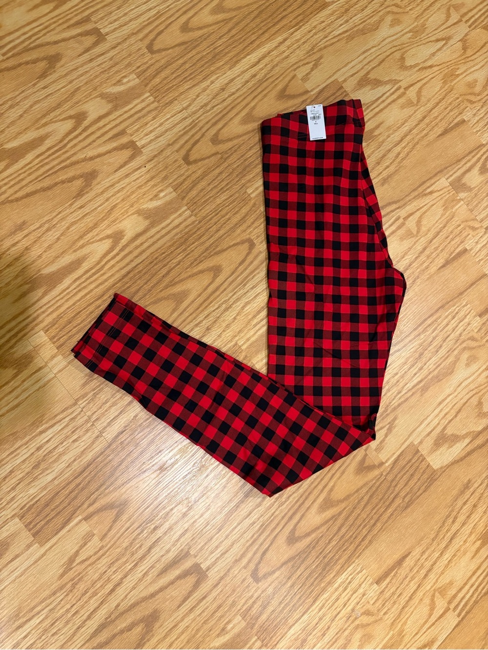Old Navy Red and Black Buffalo Plaid Leggings-Small Tall NWT